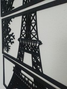Eiffelova věž dřevěný obraz  | 51x91cm, 66x118cm , 81x145cm 