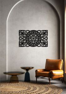 Dekorační panel dřevěný 65x37cm - Rustikální nádech pro váš interiér | černá , bílá
