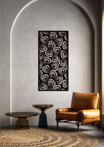 Dekorační panel dřevěný- Květina 60x30cm | černá , bílá