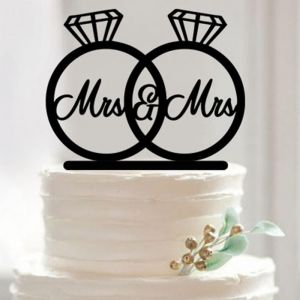 Zápich na svatební dort- Mr, Mrs 12x13cm, 2ks