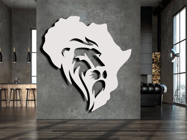Obraz na zeď- Africký lev 38x35cm - bílá