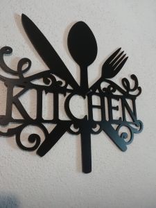 Obraz do kuchyně-  Kitchen 30x28cm | černá, bílá