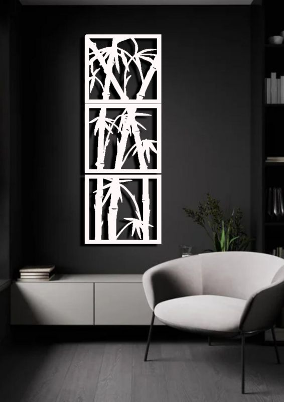 Obraz do obývacího pokoje - Bambusový les 100x36cm - bílá