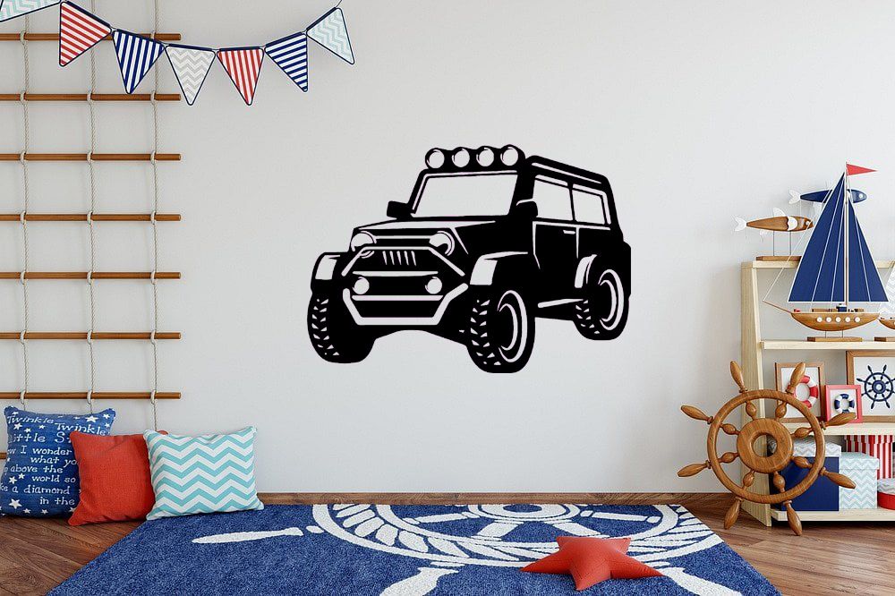 Obraz na zeď dřevěný-Jeep