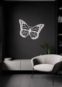 Obraz na zeď dřevěný- Motýl 40x27cm.