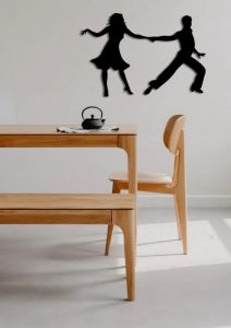 Obraz na zeď dřevěný- Tanec 35x23cm