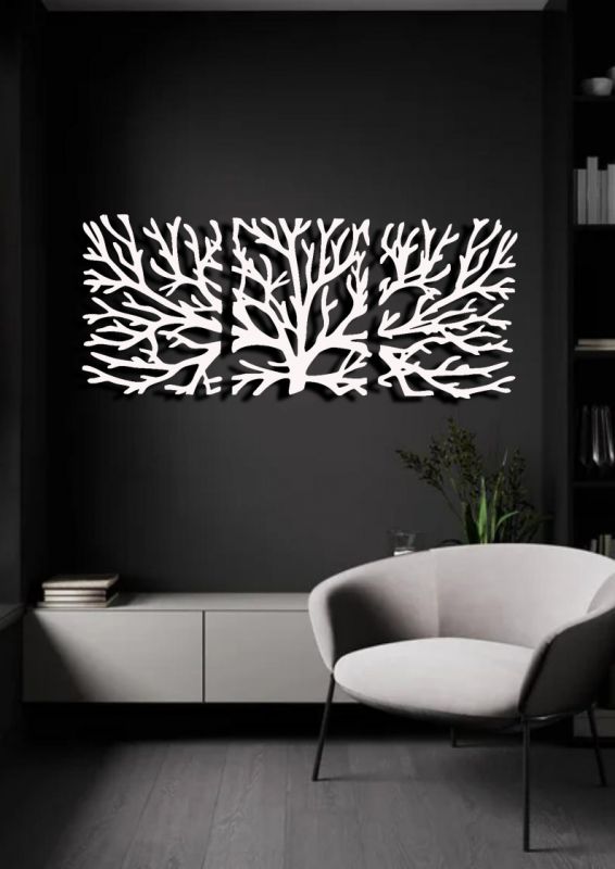 Strom života na zeď - vícedílný obraz - bílá