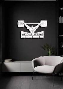 Věšák na medaile-Weightlifting 50x30cm