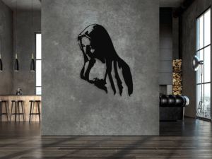 Obraz na zeď - Panna Marie, černý