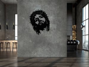 Obraz na zeď - Tvář Ježíš Kristus, černý obraz
