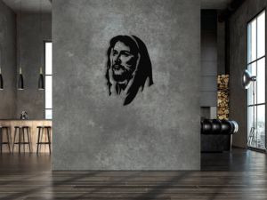 Obraz na zeď - Tvář Ježíš Nazaretský, černý obraz