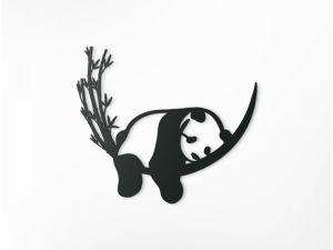 Obrázek na zeď - Spící panda, černý