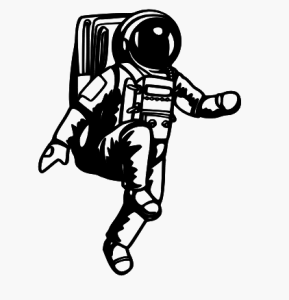 Samolepka na zeď - Kosmonaut, černá