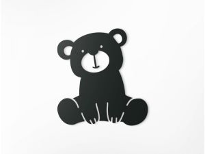 Samolepka na zeď - Medvídek, černá
