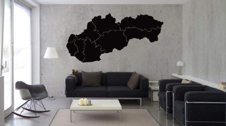 Mapa Slovenska KRAJE - 60x30cm