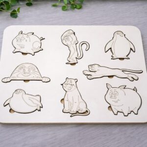 Dřevěná skládačka pro děti ZVÍŘATA