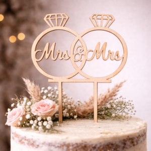 Zápich na svatební dort- Mr, Mrs 12x13cm, 2ks
