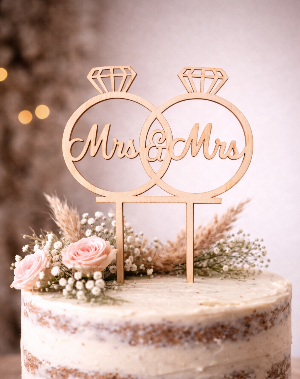 Zápich na svatební dort- Mr, Mrs 12x13cm, 2ks