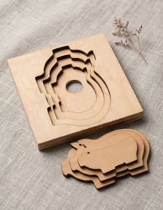 Dřevěná 3dílná skládačka pro děti prasátk