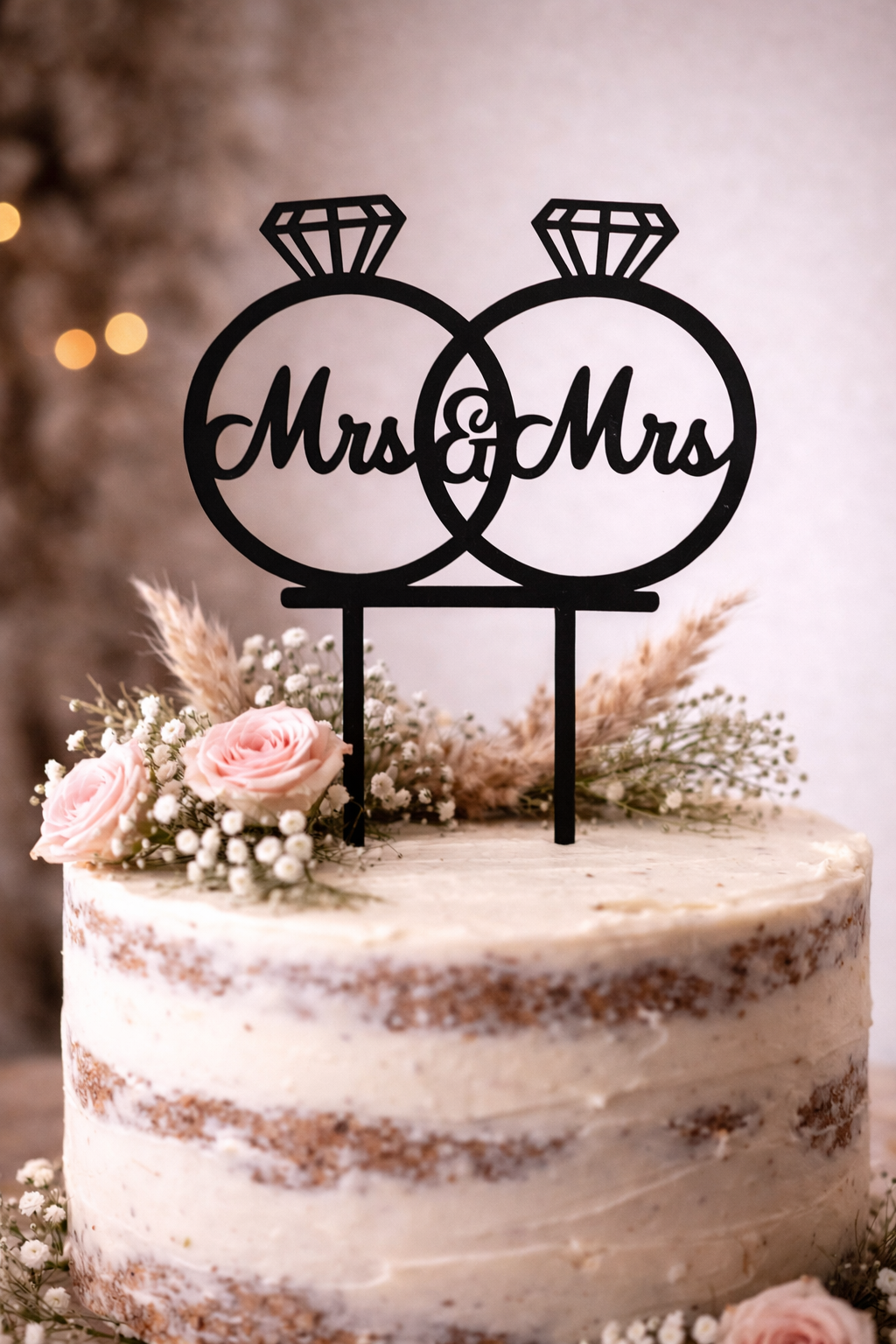 Zápich na svatební dort- Mr, Mrs 12x13cm, 2ks - Obrázek 3