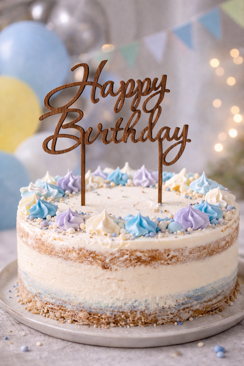 Dřevěný dortový zápich HAPPY BIRTHDAY 2ks – Bild 2