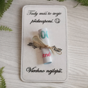 Dřevěné překvapení k narozeninám - obálka na peníze