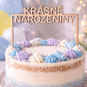 Dřevěný zápich do dortu narozeniny 2ks