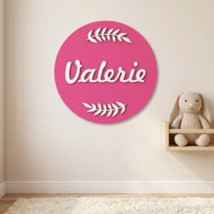 Dekorace do pokoje pro holky - Růžová jmenovka