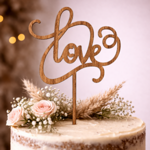 Zapichovací dekorace na dort LOVE - 13x9cm, 2ks