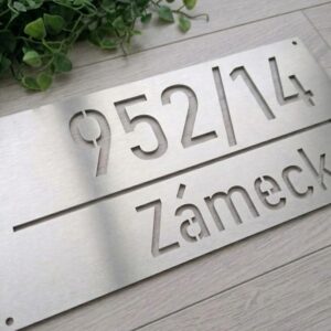 Číslo popisné na plot stříbrné
