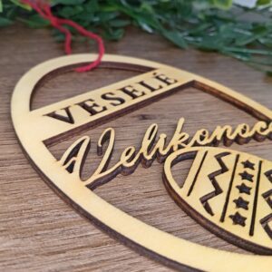 Velikonoční dárek pro děti - Dřevěné vejce 10 x 15cm