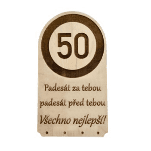 Dřevěné přání k 50.narozeninám