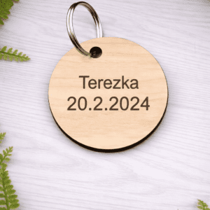 Dřevěná klíčenka se jménem - Kolečko