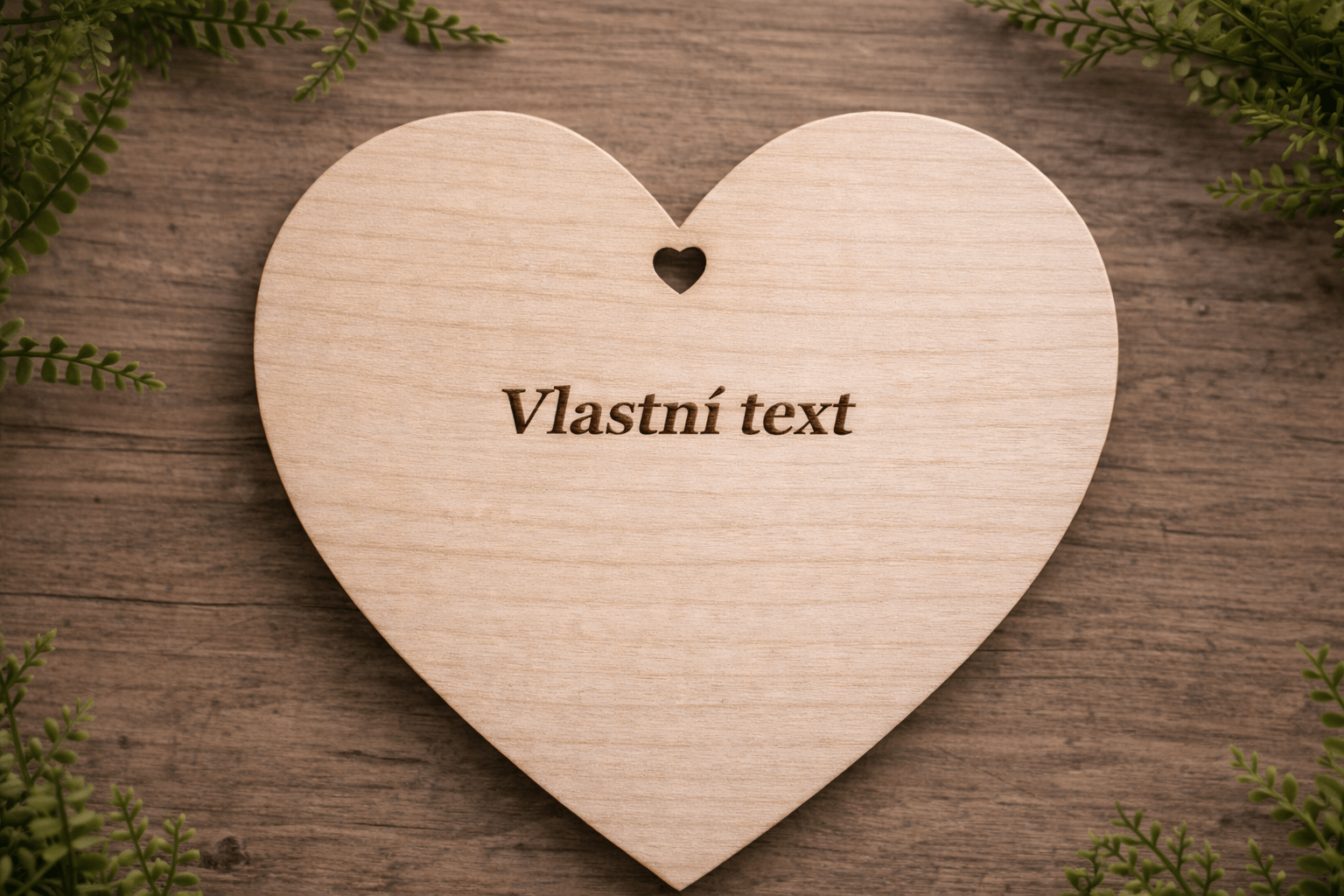 Dřevěné srdce s vlastním textem