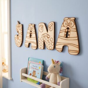 Dřevěné jméno na zed