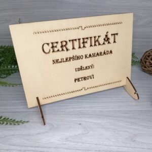 Vtipný dárek pro kamaráda - Certifikát nejlepšího kamaráda