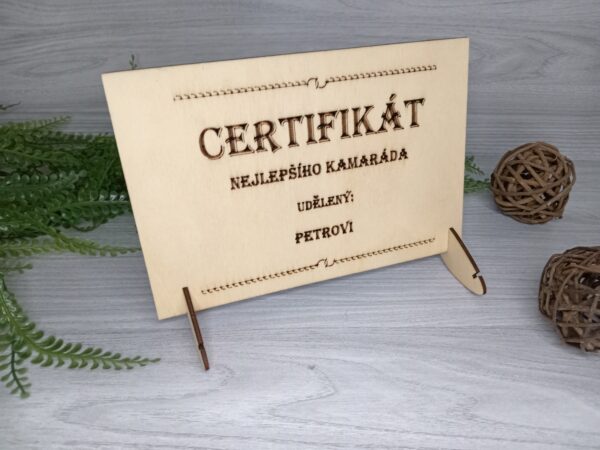 Vtipný dárek pro kamaráda - Certifikát nejlepšího kamaráda