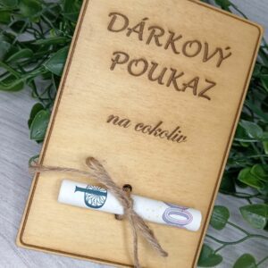 Dřevěný dárkový poukaz na cokoliv