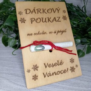 Vánoční poukaz - Dřevěný dárkový poukaz