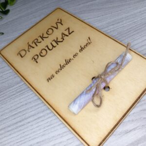 Narozeninový poukaz - Dřevěný dárkový poukaz