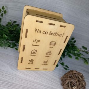 Dřevěná pokladnička na splněná přání