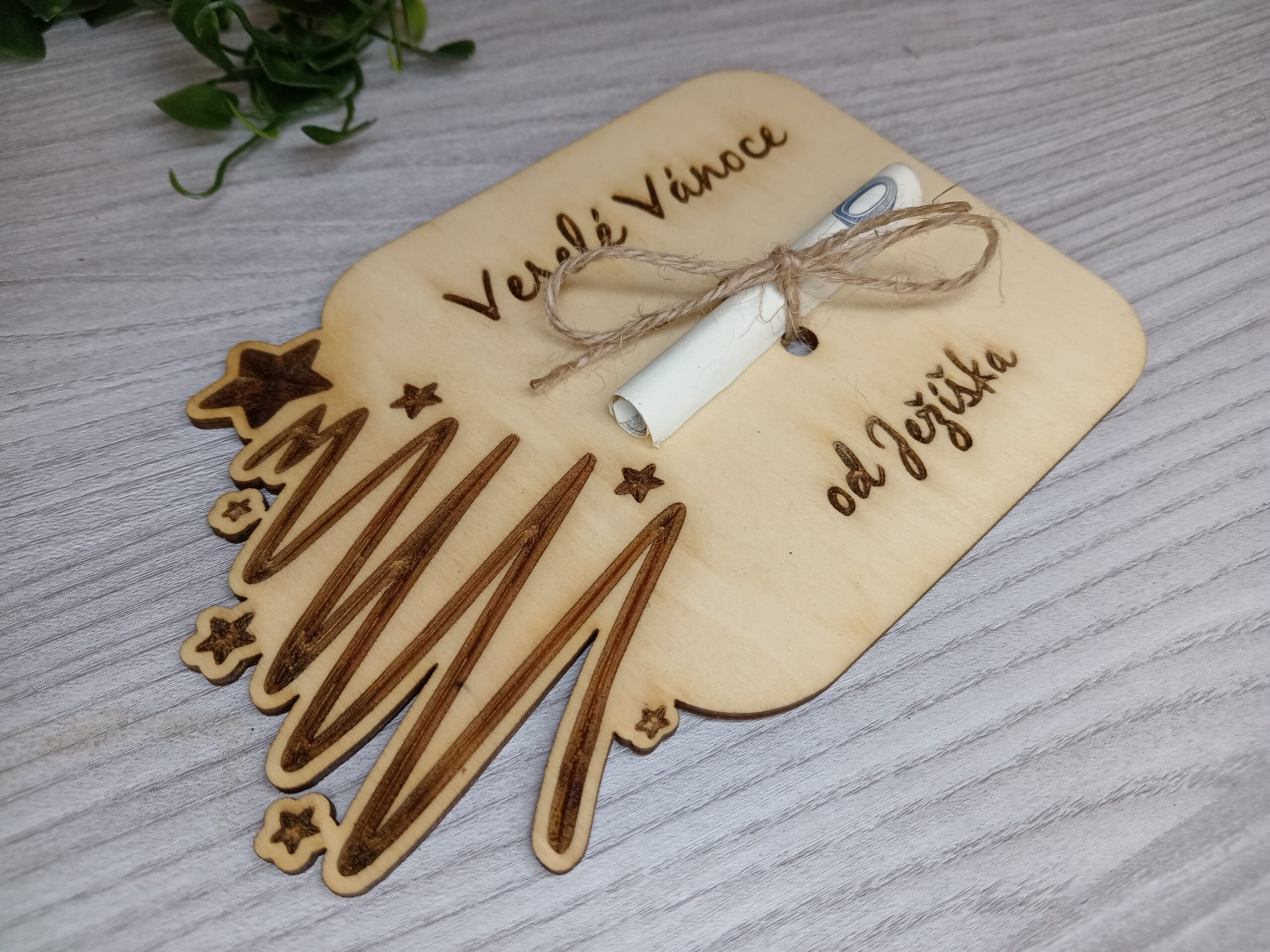 Vánoční dárková karta na peníze - Stromeček