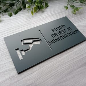 Plastová bezpečnostní cedule – Pozor! Objekt je monitorován
