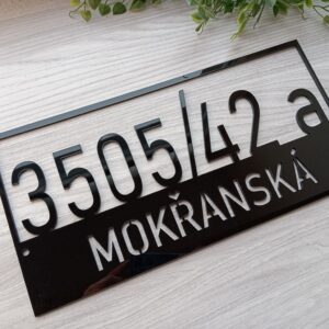 Číslo na dům tabulka s volbou vlastního textu