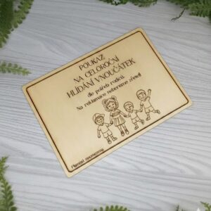 Dřevěný dárkový poukaz – Hlídání vnoučátek