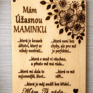 Dárek pro maminku dřevěná dekorativní cedulka