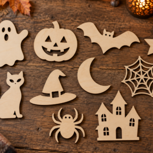 Halloween sada dřevěných výřezů