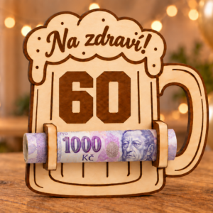 Dřevěný držák na peníze