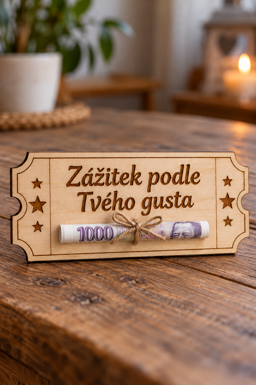 dřevěná vstupenka